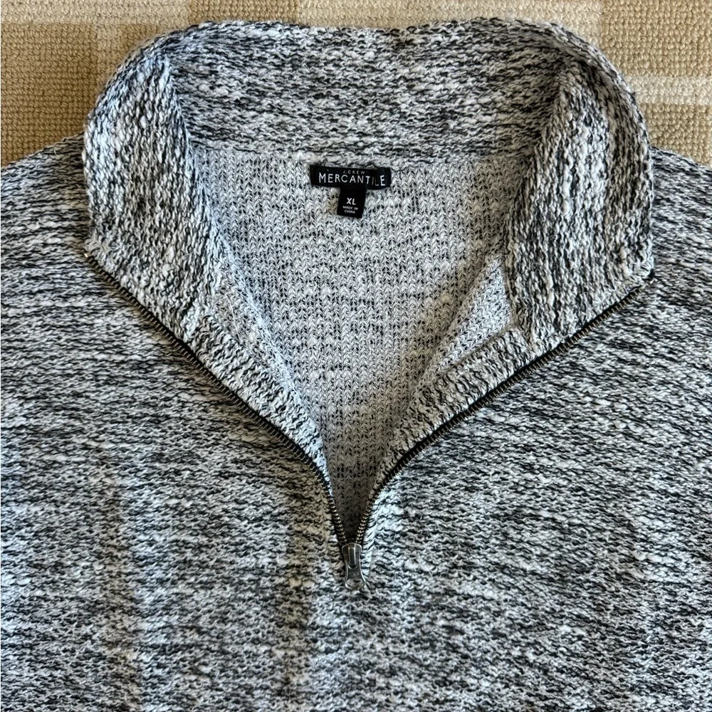 New J. Crew Mercantile Marled Half Zip Pullover Sweater Preppy Casual Gray XL